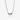 collar de cadena plateada con tres anillos apilados como colgante, dos con piedras transparentes, sobre fondo claro