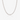 Silver-tone tennis necklace with a row of clear stones on a white background
