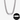 Silver-tone curb chain necklace with an oval plate engraved Love You, with an engraving close-up