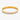 Gold-tone stainless steel bangle bracelet with three rows of clear stones on white background